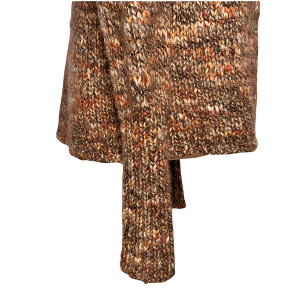 Talbots Brown Marled Shawl Collar Open Front Wool Alpaca Cardigan Medium - Picture 4 of 8